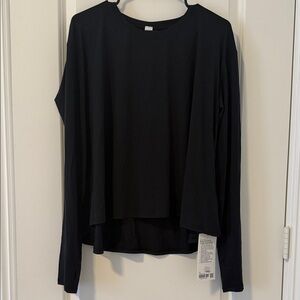 lululemon athletica Black Modal Relaxed Fit Lounge Long Sleeve